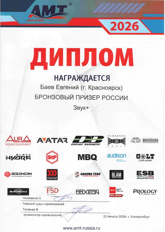 АМТ Екатеринбург Бронзовый Призер Финала России