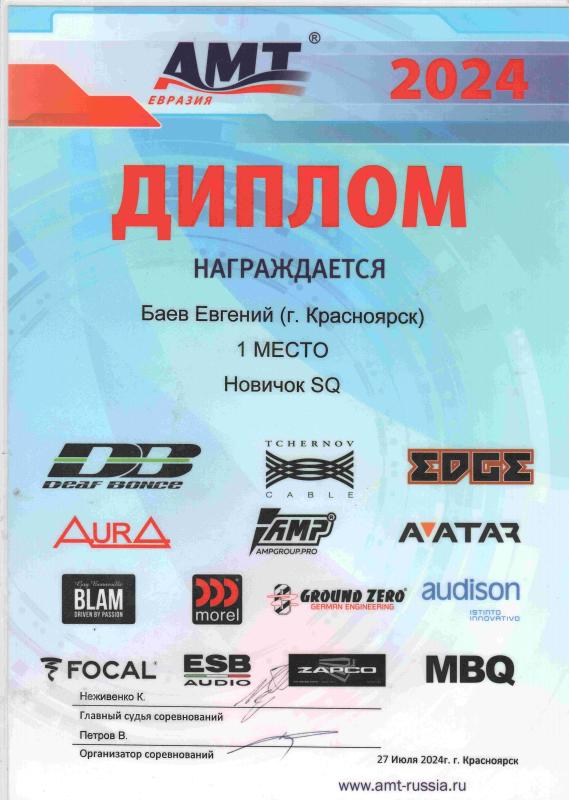 AMT Красноярск Новичок 1 место